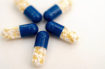 tablets painkiller prescribed by a doctor lie on a light background