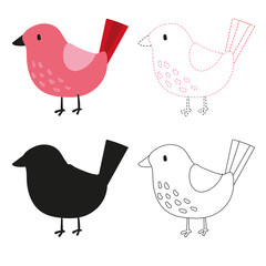 bird worksheet vector design for kid