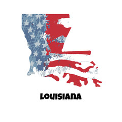 State of Louisiana. United States Of America. Vector illustration. Watercolor texture of USA flag.