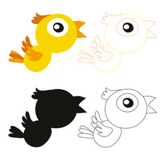 bird worksheet vector design for kid