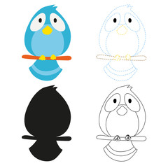 bird worksheet vector design for kid
