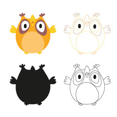 owl worksheet vector design for kid