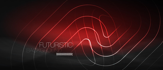 Dark black abstract background with neon colors and lines