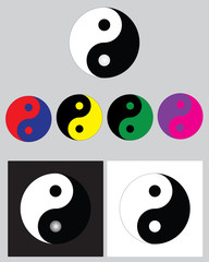 Shapes-Colorful Ying Yang Signs