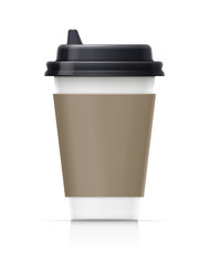 Paper cup for fast-food drink. Eco mug tea, coffee, water.