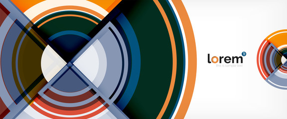 Obraz premium Modern geometric circles abstract background, colorful round shapes with shadow effects