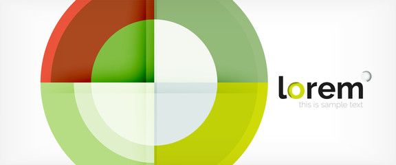 Obraz premium Modern geometric circles abstract background, colorful round shapes with shadow effects