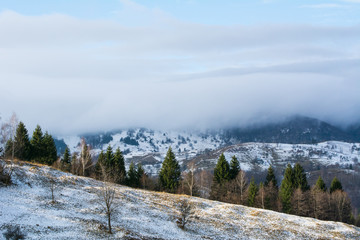 Fototapeta na wymiar Beautiful mountain landscape in winter