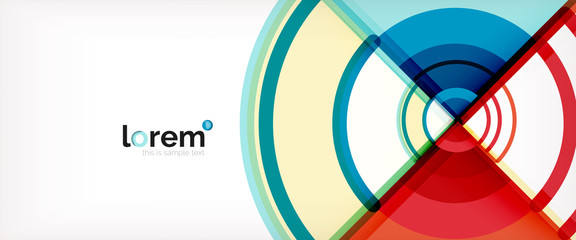 Obraz premium Circle abstract background, bright colorful round geometric shapes