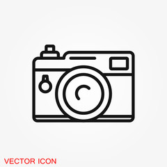 Camera Icon in flat style isolated on background