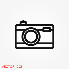 Camera Icon in flat style isolated on background