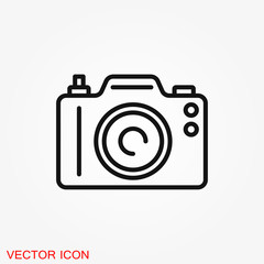 Camera Icon in flat style isolated on background