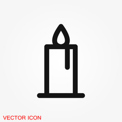 Candle vector icon. Light concept. Can be used for topics like celebration, holiday, decoration. Candles icons