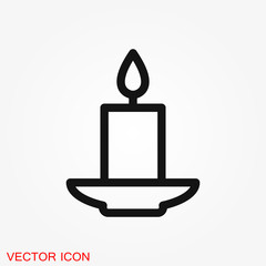 Candle vector icon. Light concept. Can be used for topics like celebration, holiday, decoration. Candles icons