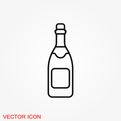 Champagne vector icon, celebration concept icon on background