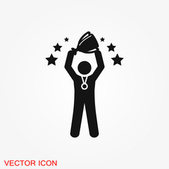 Champion vector icon, flat design for web or mobile app, award symbol.