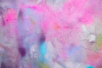 Abstract background from colorful water color painted on old concrete wall.