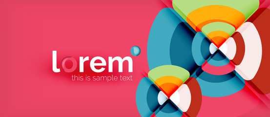 Fototapeta premium Circles and triangles geometric abstract background. Trendy abstract layout template for business or technology presentation or web brochure cover, wallpaper