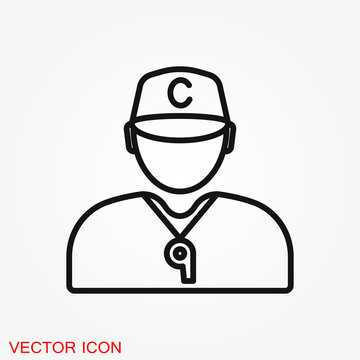 Coach icon, banner coaching concept, vector logo