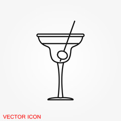Cocktail icon vector, pictogram isolated on background. Symbol, logo illustration.