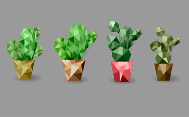 Cacti in style low poly