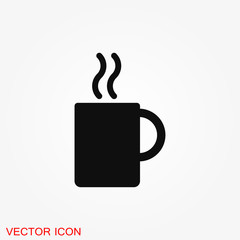 Coffee cup icon. Coffee drink vector symbol stock web illustration.