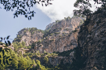 A view of a beautiful mountain Kabak Valley near Fethiye, Antalya, Turkey