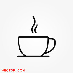 Coffee cup icon. Coffee drink vector symbol stock web illustration.