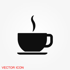 Coffee cup icon. Coffee drink vector symbol stock web illustration.