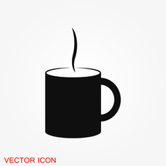 Coffee cup icon. Coffee drink vector symbol stock web illustration.