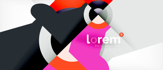 Colorful trendy geometric shapes background