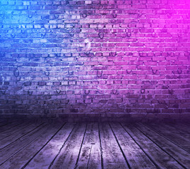 bricks room with neon lights