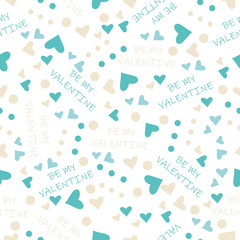 Vector seamless pattern. Valentine's day ornament with hearts. Romantic tiled pattern for wrapping paper and wallpaper design.