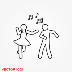 Dancing vector icon. Illustration on background, people dance