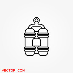Diving icon, water sport vector sign, symbol