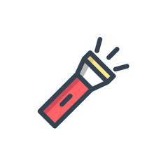 flash light icon vector with fill outline style