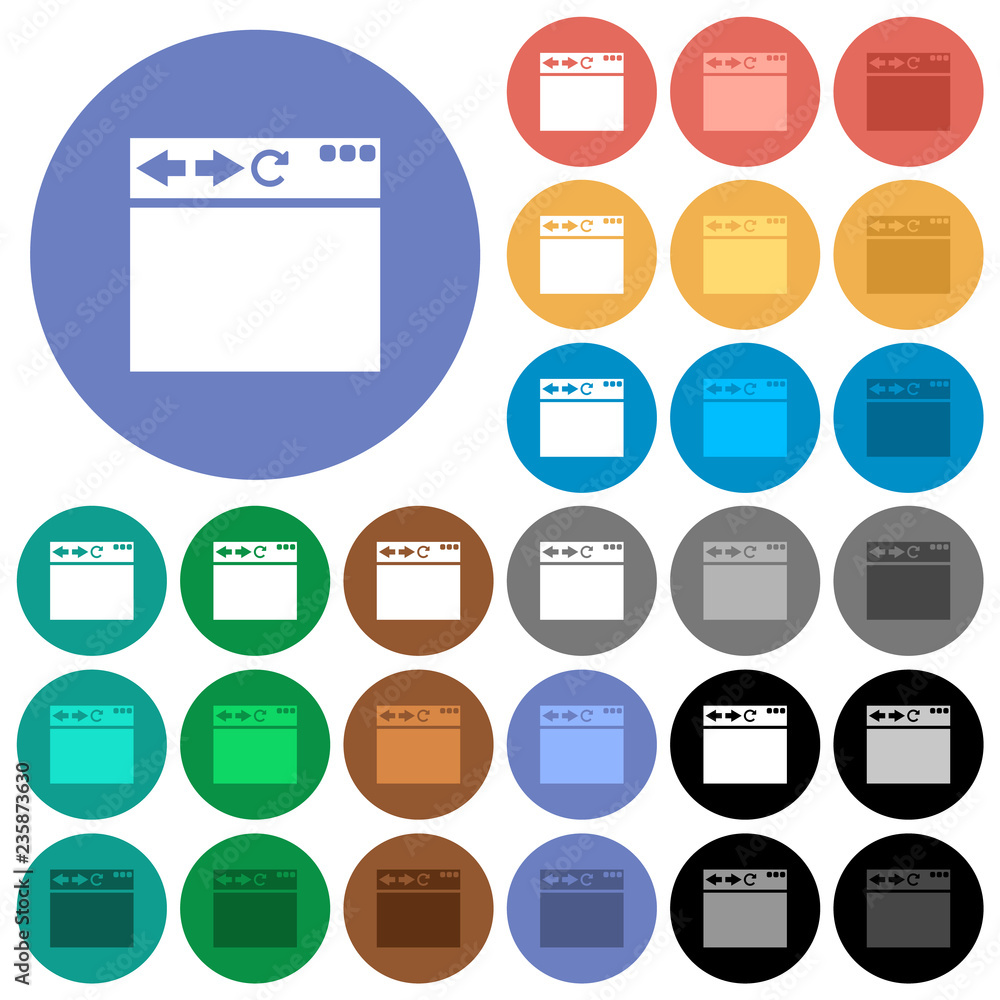 Poster empty browser window round flat multi colored icons