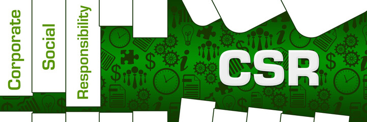 CSR - Corporate Social Responsibility Green Business Texture Abstract Shapes 