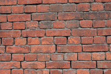 brick wall of old red color shot