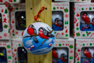 Naklejka premium Vintage Christmas tree toy decorations