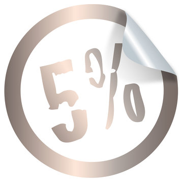 Aufkleber silber 5%