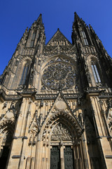 Fototapeta na wymiar Prague, Czech Republic, St. Vitus Gothic Catholic Cathedral in Prague Castle