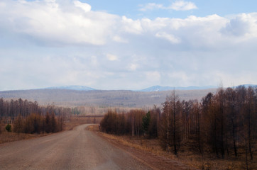 Obraz na płótnie Canvas Siberian Earthen Road