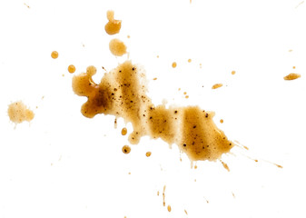 spilled coffee stain isolated - obrazy, fototapety, plakaty