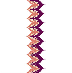Boho Flames Seamless Vertical Border