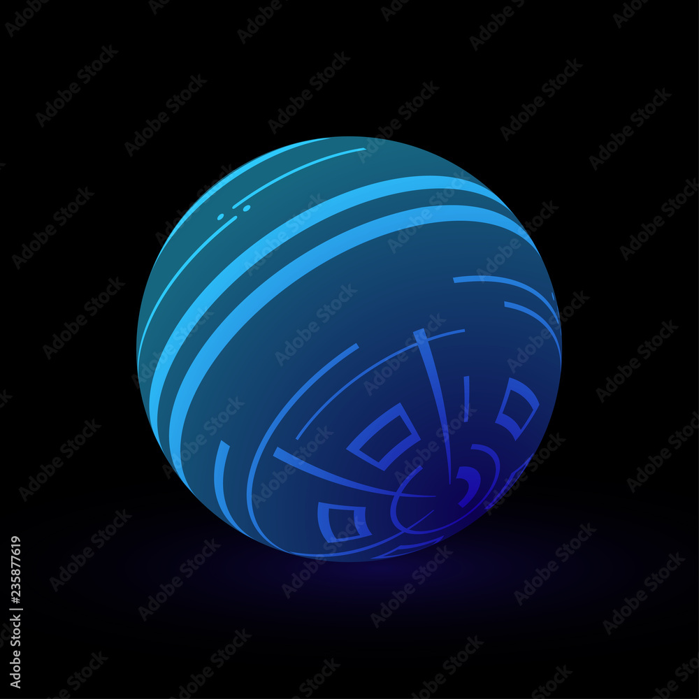 Aufkleber multi-colored sphere in space. vector ball with shadow. bright background. vector illustration.