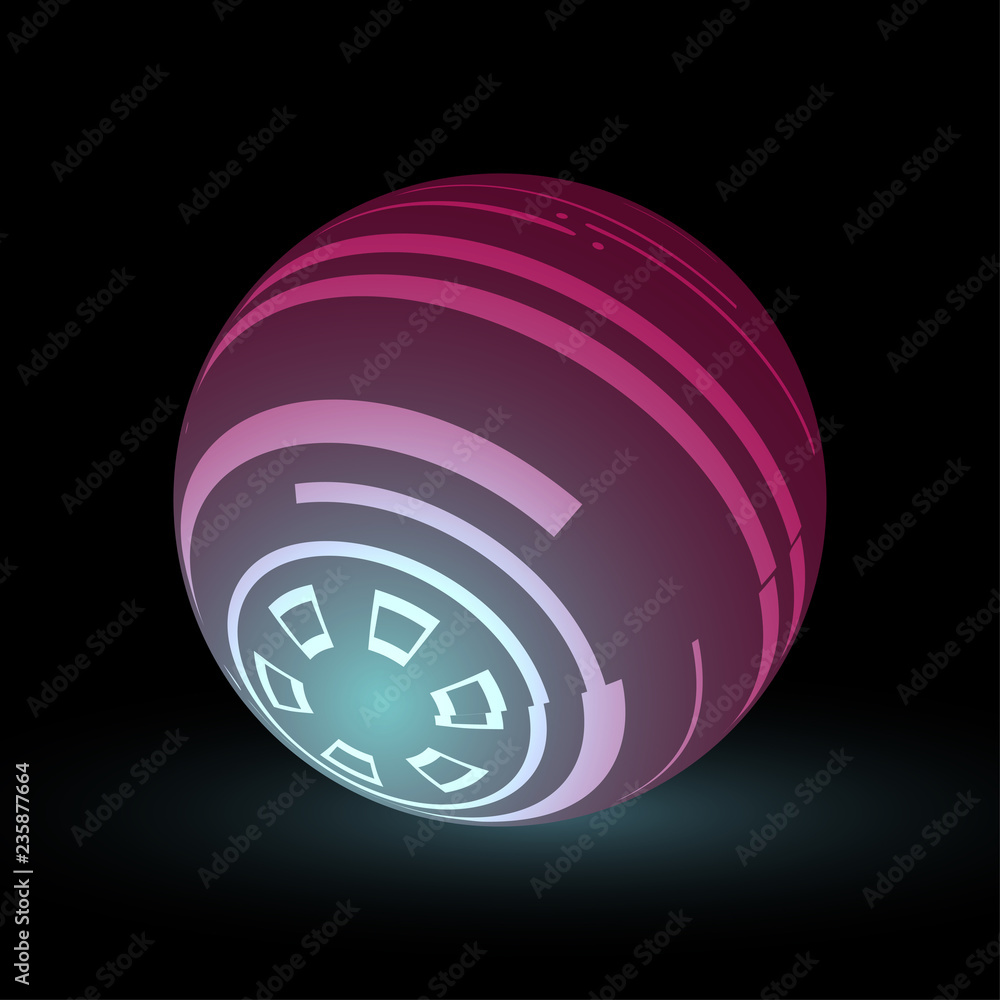 Aufkleber multi-colored sphere in space. vector ball with shadow. bright background. vector illustration.