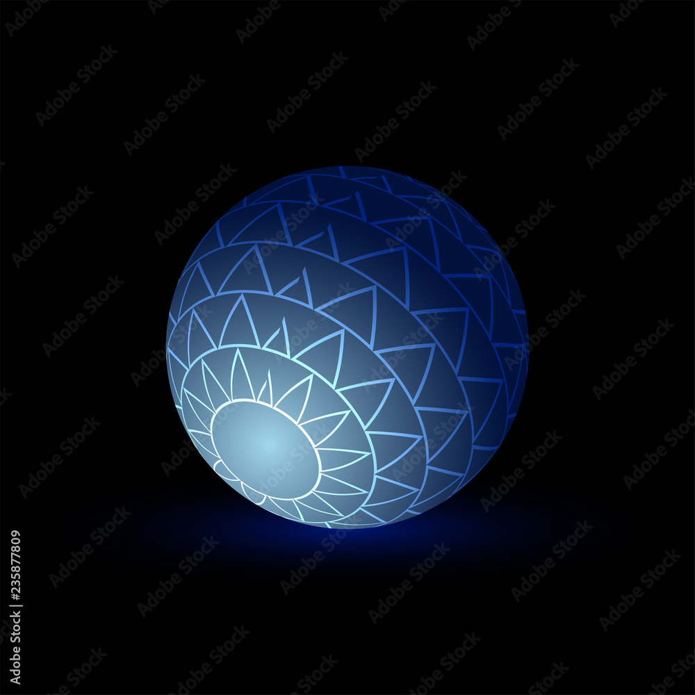 Aufkleber multi-colored sphere in space. vector ball with shadow. bright background. vector illustration.