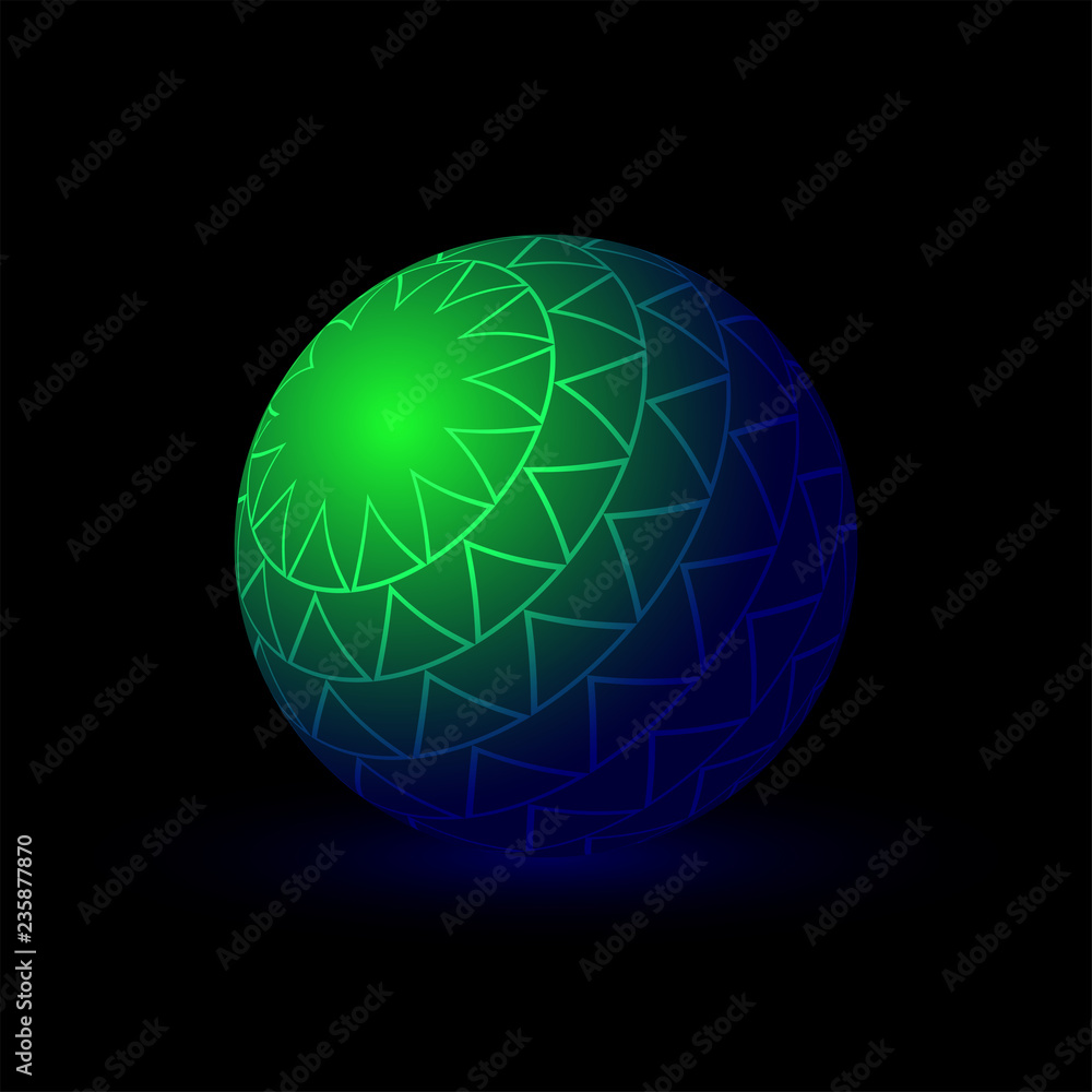 Aufkleber multi-colored sphere in space. vector ball with shadow. bright background. vector illustration.