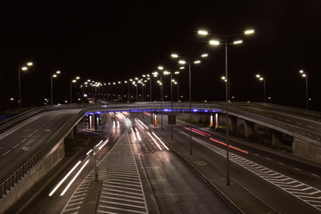 Fototapeta na wymiar Beautiful view of road in city at night